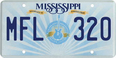 MS license plate MFL320