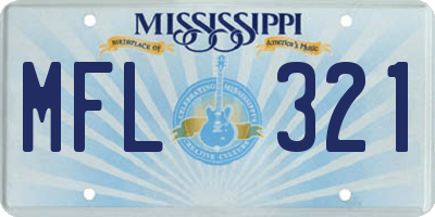 MS license plate MFL321