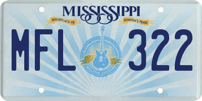 MS license plate MFL322