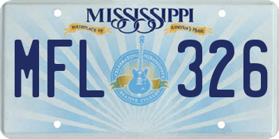 MS license plate MFL326