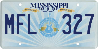 MS license plate MFL327