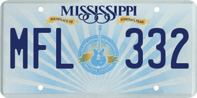 MS license plate MFL332