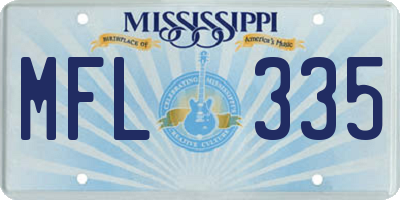 MS license plate MFL335