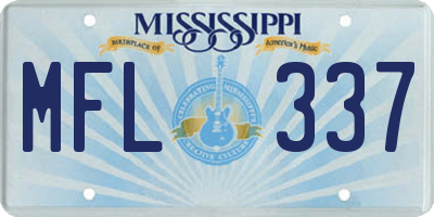 MS license plate MFL337