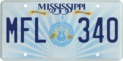 MS license plate MFL340
