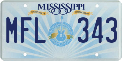 MS license plate MFL343