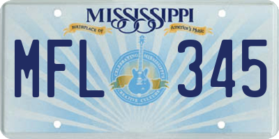 MS license plate MFL345