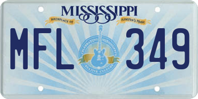 MS license plate MFL349