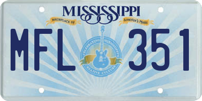 MS license plate MFL351
