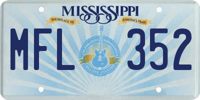 MS license plate MFL352
