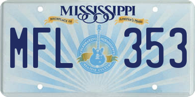 MS license plate MFL353