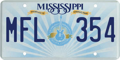 MS license plate MFL354