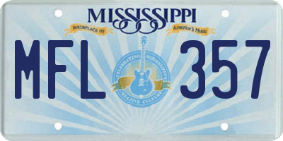 MS license plate MFL357