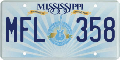 MS license plate MFL358