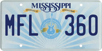 MS license plate MFL360