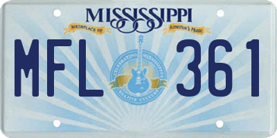 MS license plate MFL361