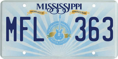 MS license plate MFL363