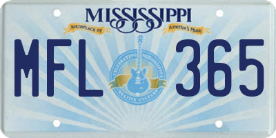 MS license plate MFL365