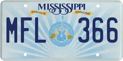 MS license plate MFL366