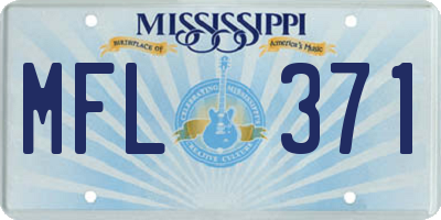 MS license plate MFL371