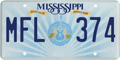 MS license plate MFL374