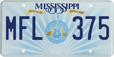 MS license plate MFL375