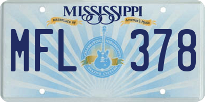 MS license plate MFL378
