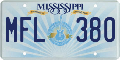 MS license plate MFL380