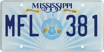 MS license plate MFL381