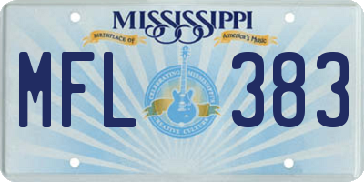 MS license plate MFL383