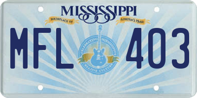 MS license plate MFL403