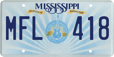 MS license plate MFL418