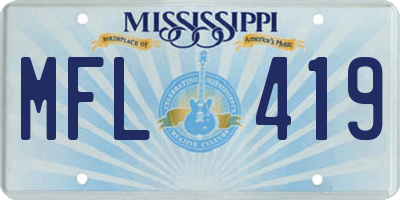 MS license plate MFL419