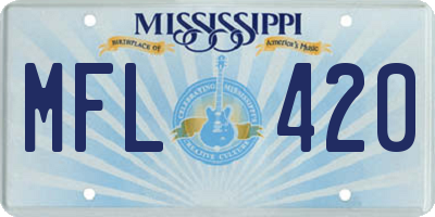 MS license plate MFL420