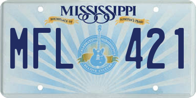 MS license plate MFL421