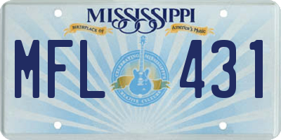 MS license plate MFL431
