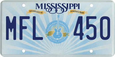 MS license plate MFL450
