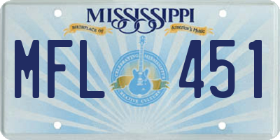 MS license plate MFL451