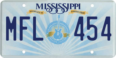 MS license plate MFL454