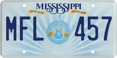 MS license plate MFL457