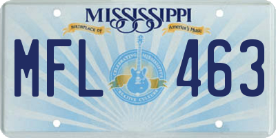 MS license plate MFL463