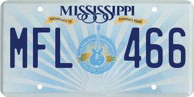MS license plate MFL466