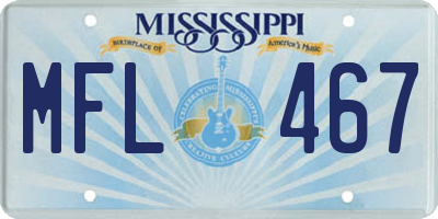 MS license plate MFL467