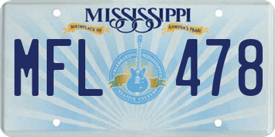 MS license plate MFL478