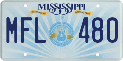 MS license plate MFL480