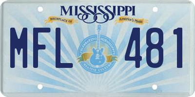 MS license plate MFL481