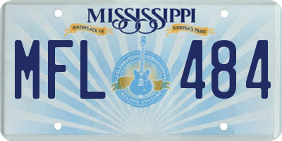 MS license plate MFL484