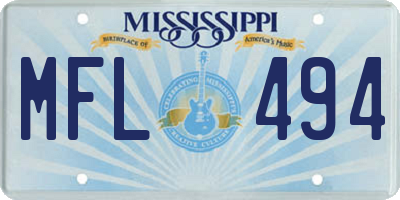MS license plate MFL494