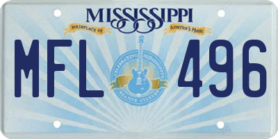 MS license plate MFL496