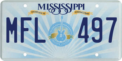 MS license plate MFL497